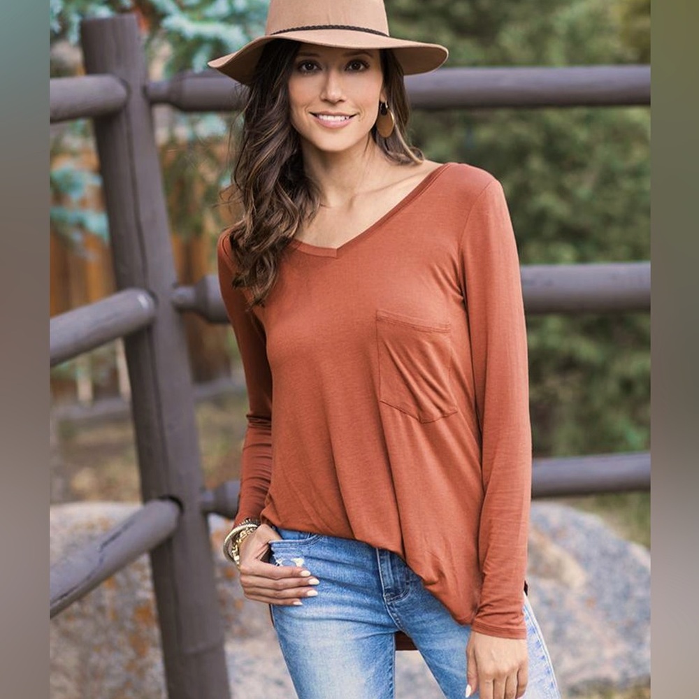 Grace and Lace long sleeve perfect pocket tee